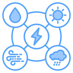 Energy Sources Blue Icon