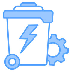 Waste Management Energy Blue Icon