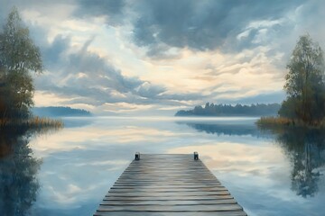 sunset on the lake