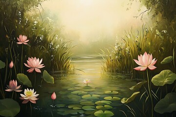 water lilies in the garden