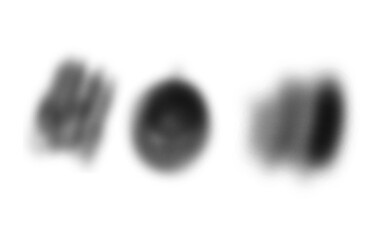 Naklejka premium Soft, blurry brush set, cut-out design, ideal for subtle effects, seamless transitions, and atmospheric artwork.