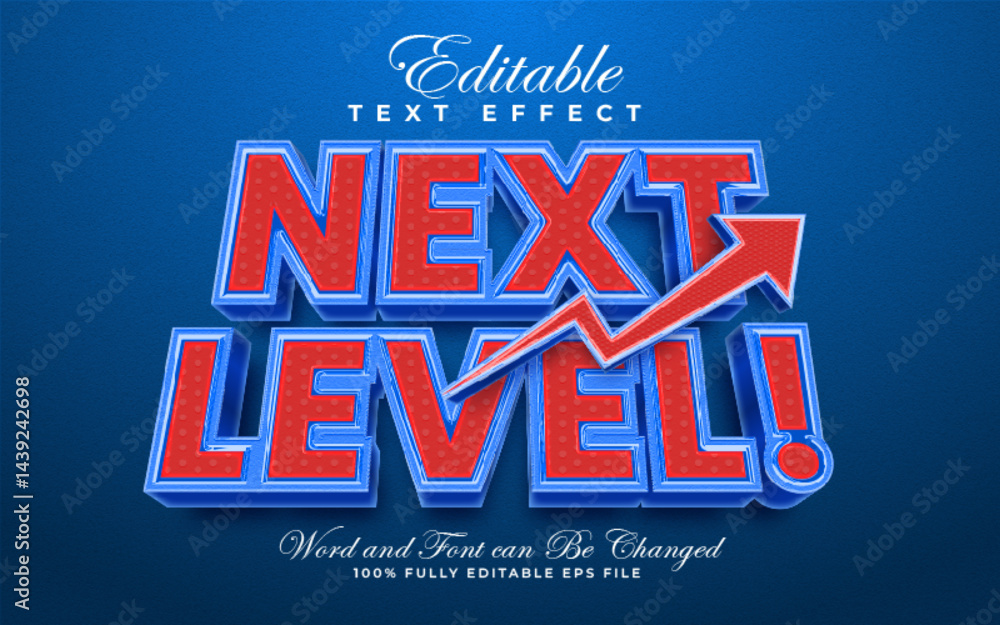 Wall mural next level editable text effect in embossed style