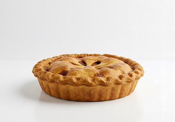 Single fruit pie isolated on white background