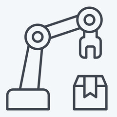 Icon Arm Robot. related to Industry symbol. line style. design editable