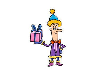 The Dapper Gift Giver Cartoon Illustration of Christmas Spirit