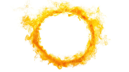 Electric Yellow Ring with Glowing Energy Isolated on Transparent Background