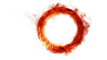 Electric Red Ring with Glowing Energy Isolated on Transparent Background