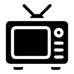 Classic TV Silhouette Vector Illustration on a transparent background