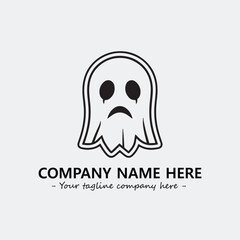 Ghost face icon illustration black and white vector image