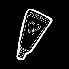Icon Toothpaste Tube with sticker outline