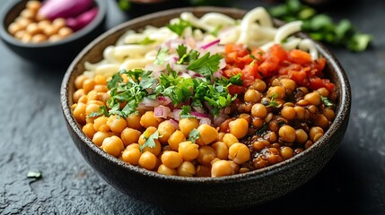 **Authentic Egyptian Koshari With Lentils, Macaroni, Fried Onions, Chickpeas And Tomato Garlic Sauce, Arranged In Rustic Bowl For Cultural Food Festival Ad --Ar 16:9 --S 290** - @Darya (Relaxed) -# Cr