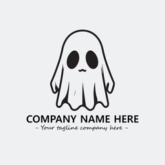 Ghost face icon illustration black and white vector image