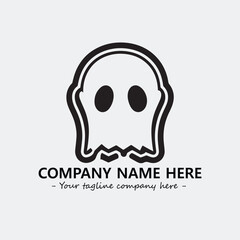 Ghost face icon illustration black and white vector image
