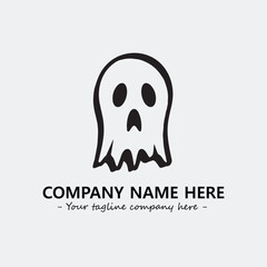 Ghost face icon illustration black and white vector image