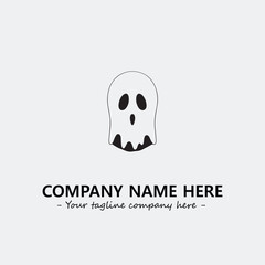 Ghost face icon illustration black and white vector image