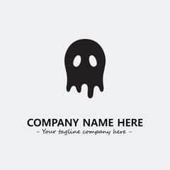 Ghost face icon illustration black and white vector image