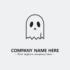 Ghost face icon illustration black and white vector image