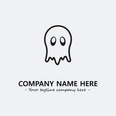 Ghost face icon illustration black and white vector image