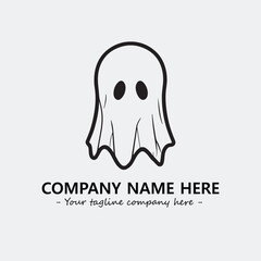 Ghost face icon illustration black and white vector image