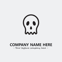 Ghost face icon illustration black and white vector image