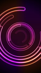 Orange purple glowing neon circles abstract hi-tech background