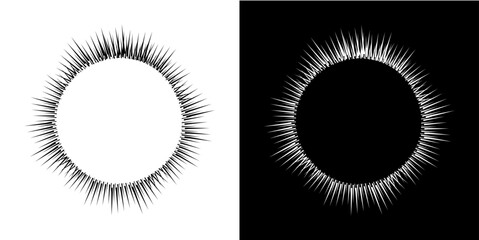 Dynamic abstract spiral sound wave rhythm lines. Circular spiral sound wave rhythm of lines. Circular futuristic abstract lines, black and white background.	
