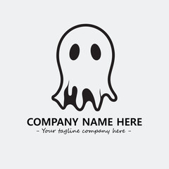 Ghost face icon illustration black and white vector image