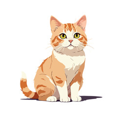 Cute cat sitting vector graphic and illustration