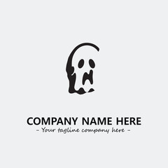 Ghost face icon illustration black and white vector image