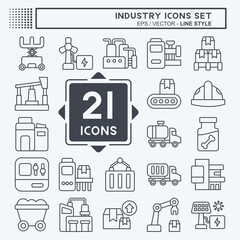 Icon Set Industry. related to Education symbol. line style. design editable