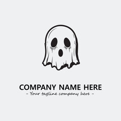 Ghost face icon illustration black and white vector image