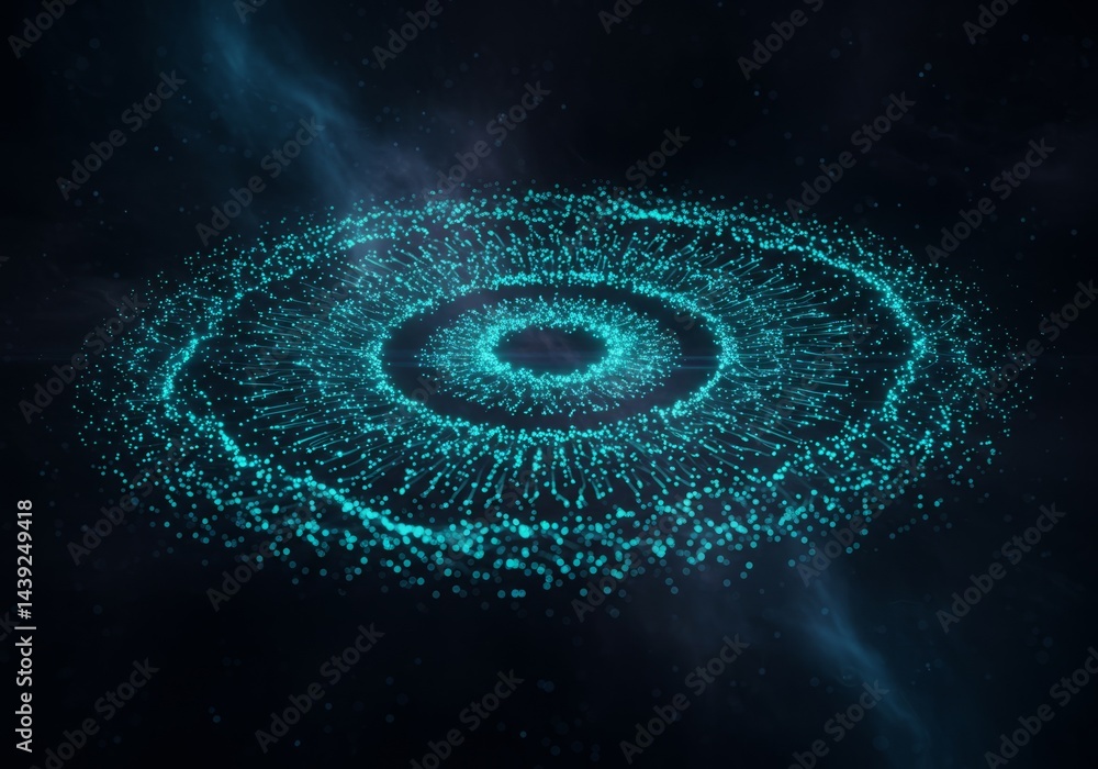 Aufkleber futuristic technology background with glowing circles and network connection