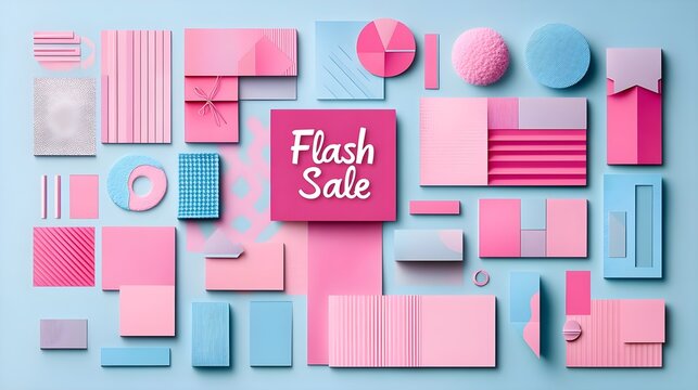 Exciting flash sale event for vibrant online shopping digital marketplace eye-catching design engaging environment