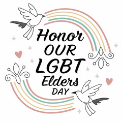 HONOR OUR LGBT ELDERS DAY vector illustration