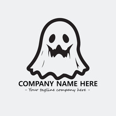 Ghost face icon illustration black and white vector image