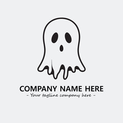 Ghost face icon illustration black and white vector image
