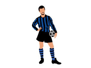 Soccer Player in Striped Jersey Ready for a Match