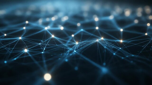 Abstract Digital Network with Flowing Data Lines - Futuristic Technology Background