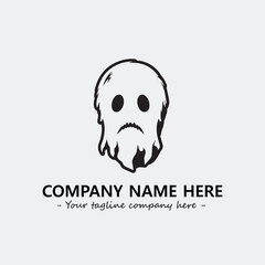 Ghost face icon illustration black and white vector image