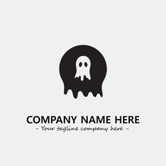 Obraz premium Ghost face icon illustration black and white vector image