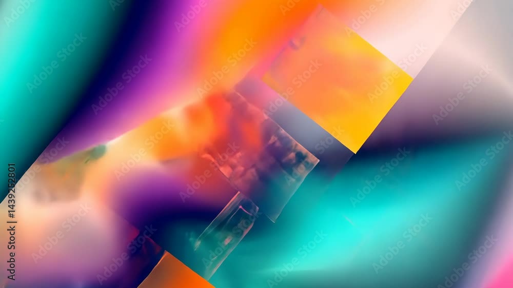 Poster dynamic abstract colorful shapes in motion with vibrant geometric patterns