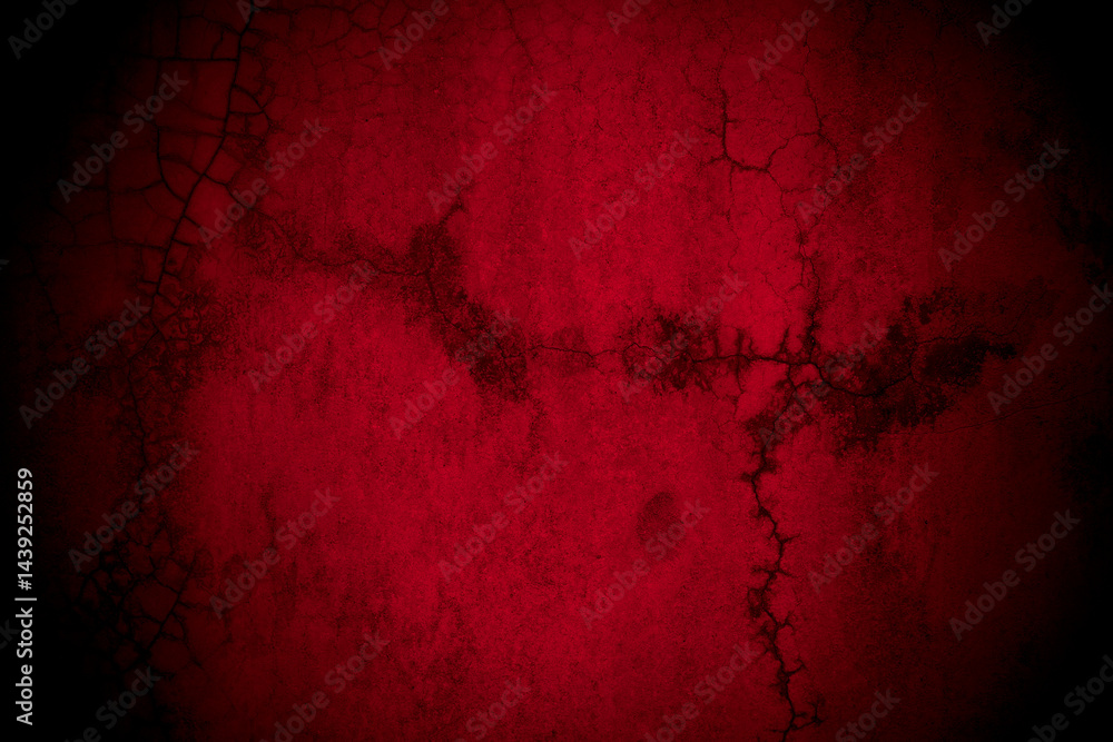 Poster Old wall texture cement black red  background abstract dark color design are light with white gradient background.