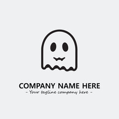 Ghost face icon illustration black and white vector image
