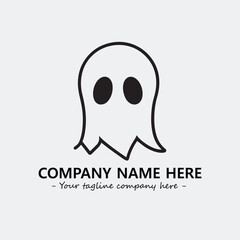 Ghost face icon illustration black and white vector image
