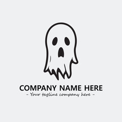 Ghost face icon illustration black and white vector image