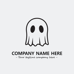 Ghost face icon illustration black and white vector image