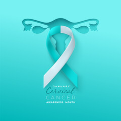 Cervical cancer awareness month vector illustration