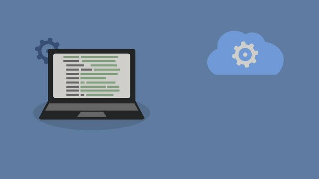 Cloud Computing Concept with Laptop & Mobile Phone