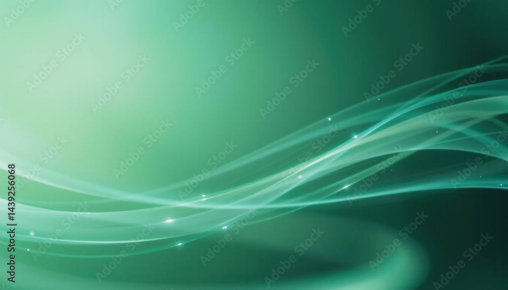 Poster abstract green wave design with a smooth gradient.