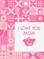 Pink Mothers Day Greeting Poster